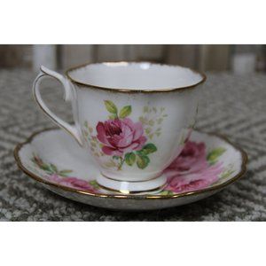 American Beauty Royal Albert Bone China English Floral Teacup and Saucer